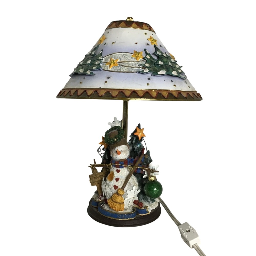 New KURT ADLER  LET IT SNOW Adorable Christmas Table Lamp 12" Tall‎